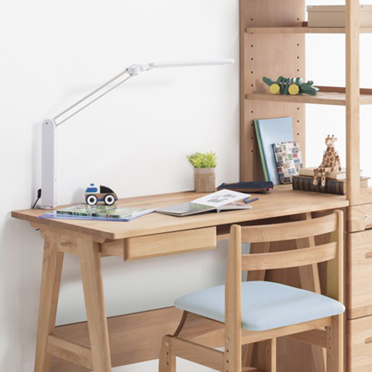 学習机 シンプル 幅100cm 引出し付 コンセント付 スキップ （ 勉強机