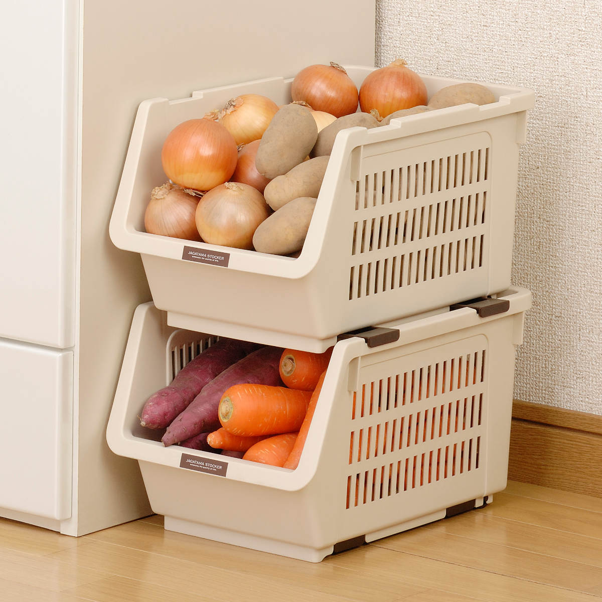 野菜ストッカー スリムストッカー じゃが玉ストッカー 同色3個セット