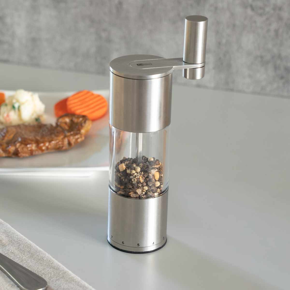 スパイスミル ソルト＆ペッパーミル SELECT AdHoc （ 手動 粗さ調節 塩