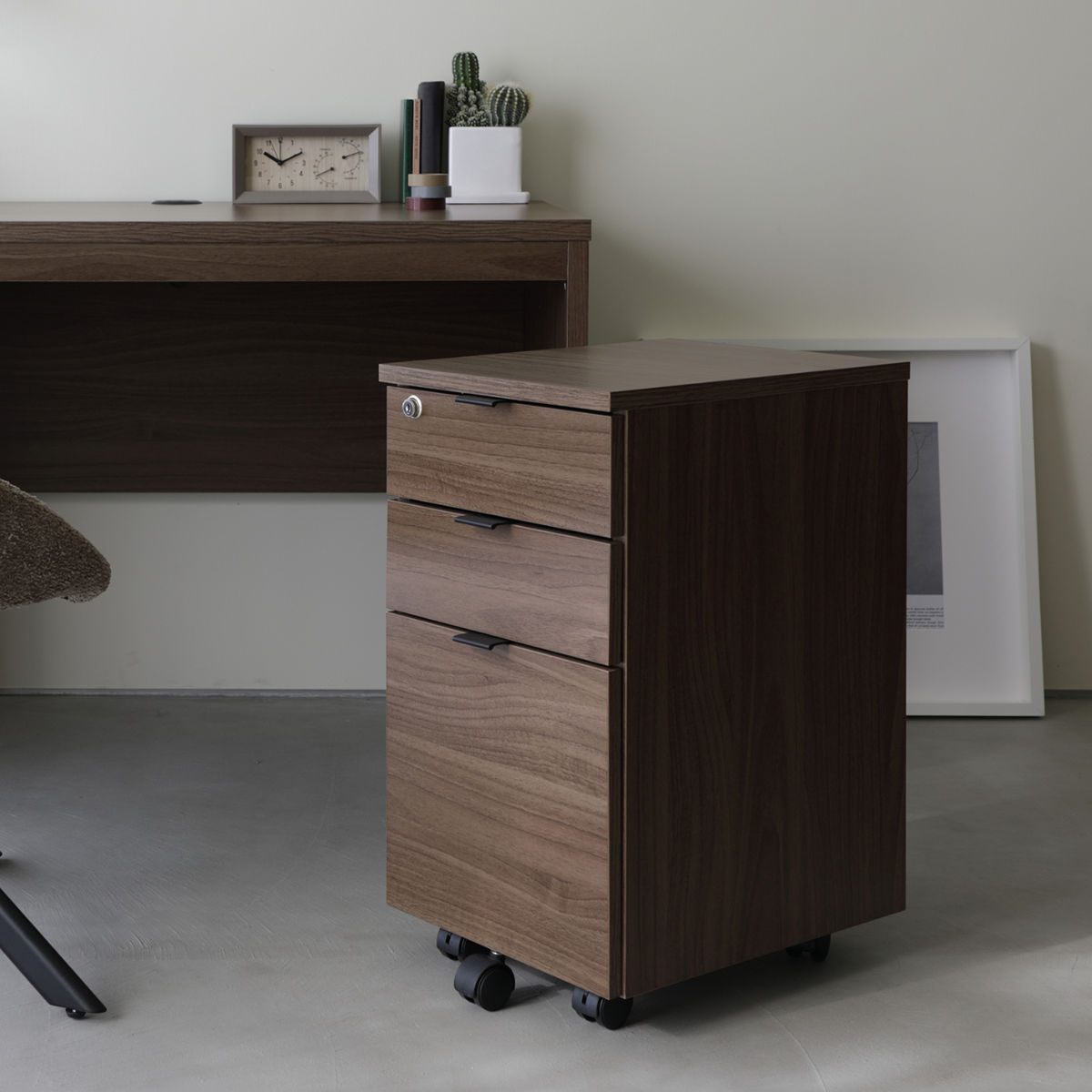 デスクワゴン 3段 キャスター付 インワゴン （ サイドワゴン A4 収納