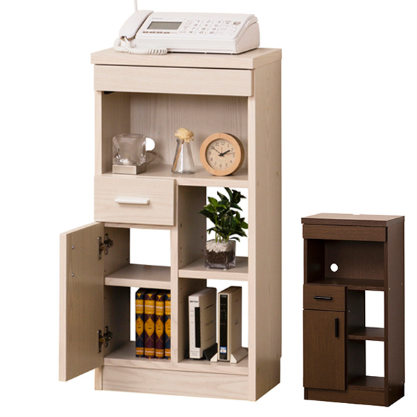 ルーター収納 FAX台 幅40cm 完成品 （ 電話台 ファックス台 収納