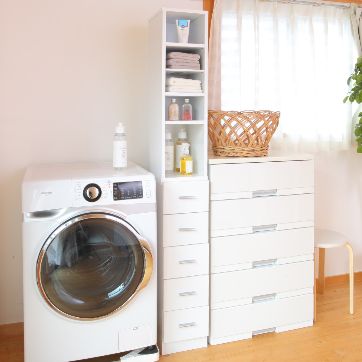 スリムラック 幅25cm 収納ラック 棚 すき間収納 ストッカー 引出し5段