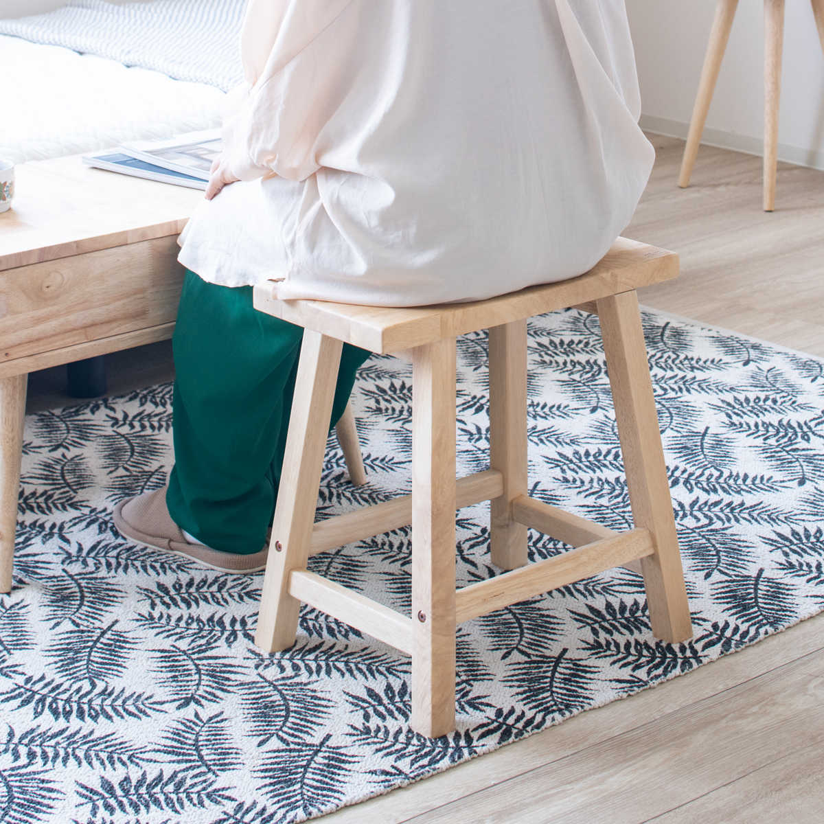 スツール 高さ45cm 木製 NATURAL SIGNATURE （ 木製スツール チェア