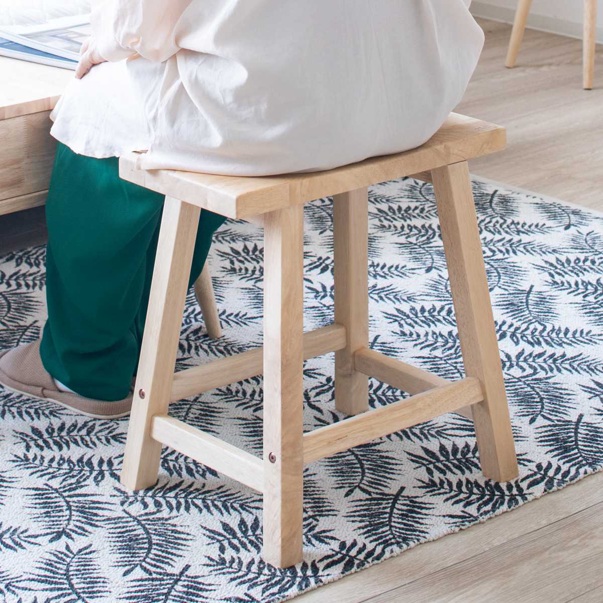 スツール 高さ45cm 木製 NATURAL SIGNATURE （ 木製スツール チェア