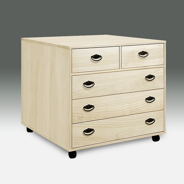 総桐 押入れタンス 4段 深型 キャスター付 日本製 幅75cm （ 桐タンス