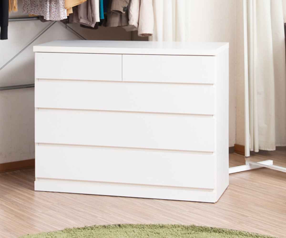 クローゼット収納 タンス 幅99.5cm 4段 奥行40cm キャスター付 日本製