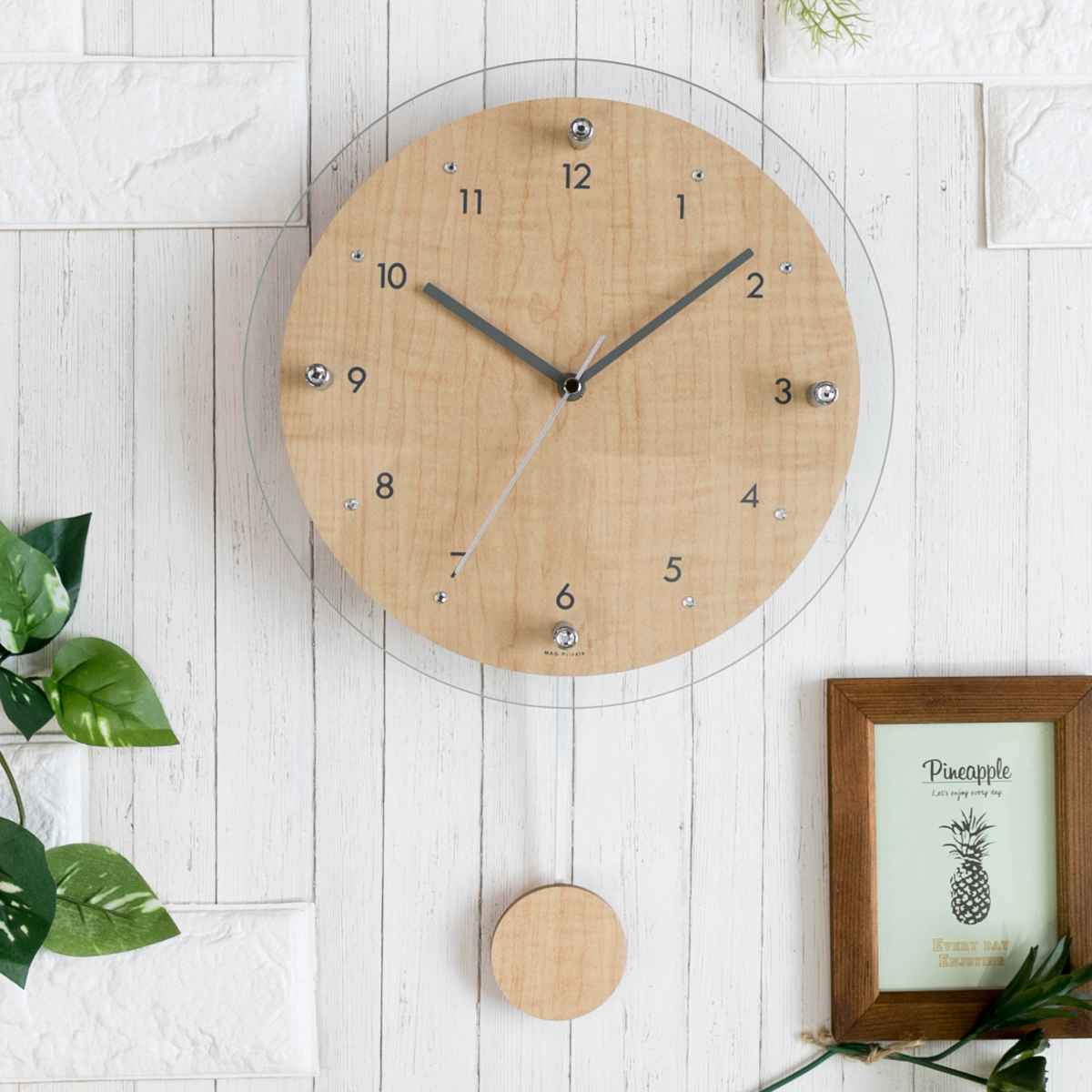 掛け時計 電波振子掛時計 アンティールII MAG 夜間秒針停止 （ 振り子