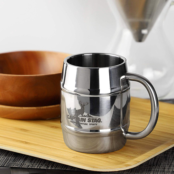 マグカップ 樽型 ステンレス製 420ml キャプテンスタッグ CAPTAIN STAG