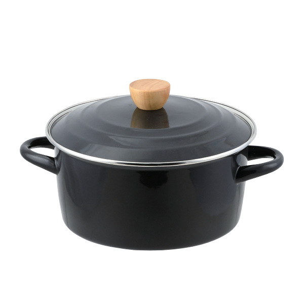 両手鍋 22cm IH対応 ホーロー製 プレサージュ （ ガス火対応 両手なべ