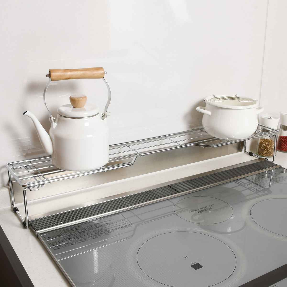 コンロ奥ラック 幅75cm用 ストレージセレクト 足折れ式 （ コンロ