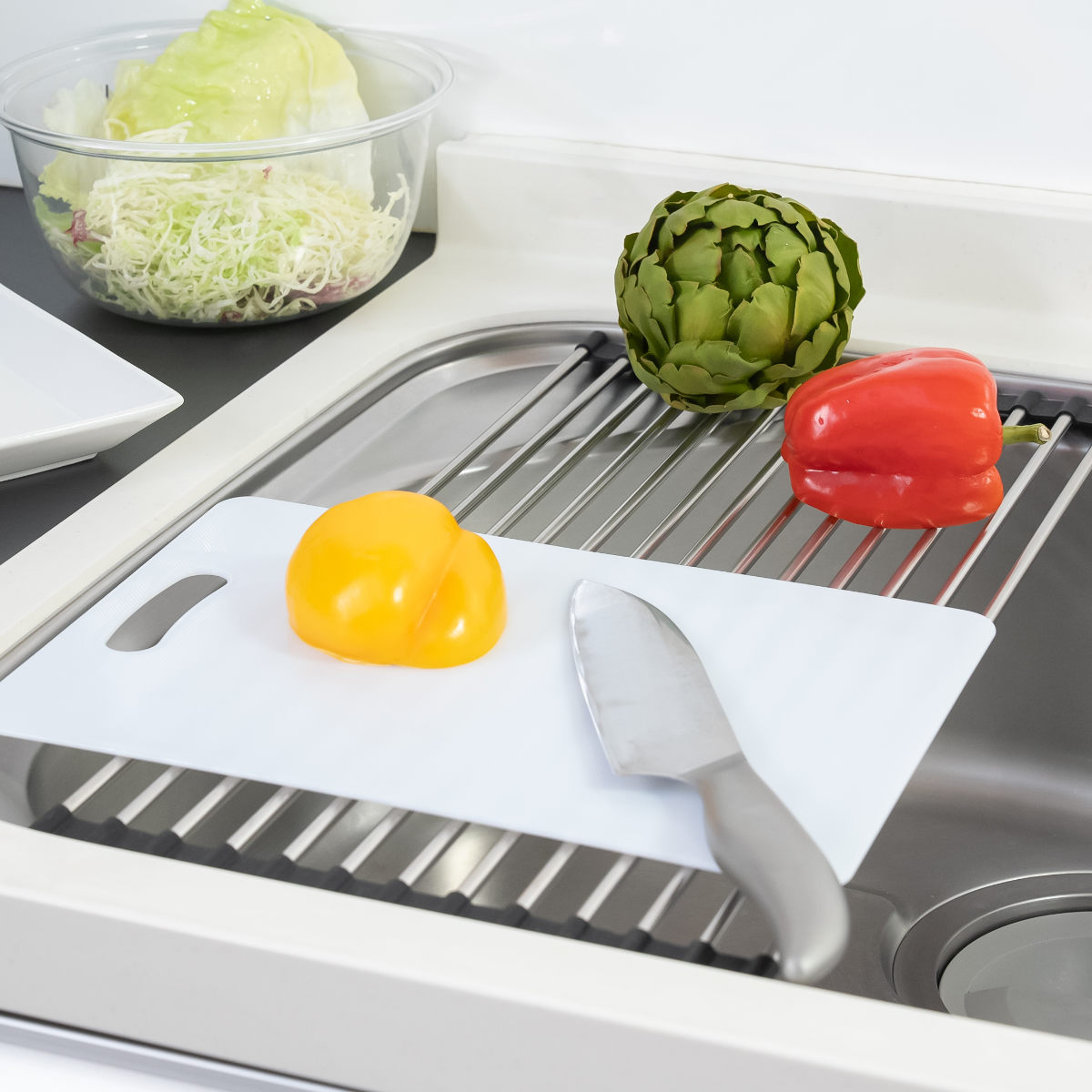 水切りラック アットアクア スライド式フォールディングパイプラック