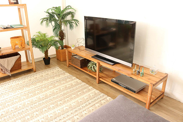 テレビ台 ローボード ハワイアンリゾート風 天然木フレーム Ohana 幅