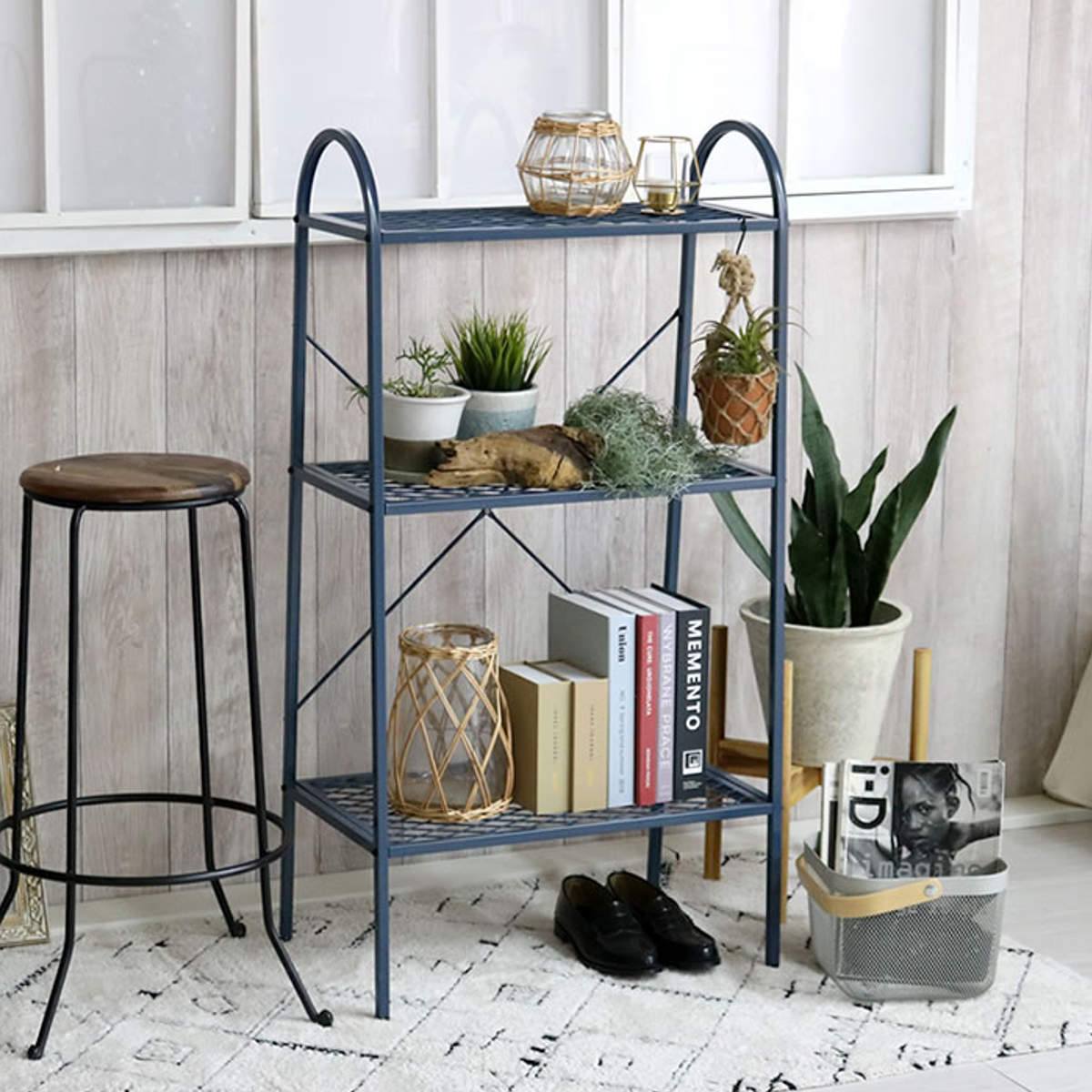 オープンスチールラック 3段 メッシュ 撥水 ガーデン （ オープン