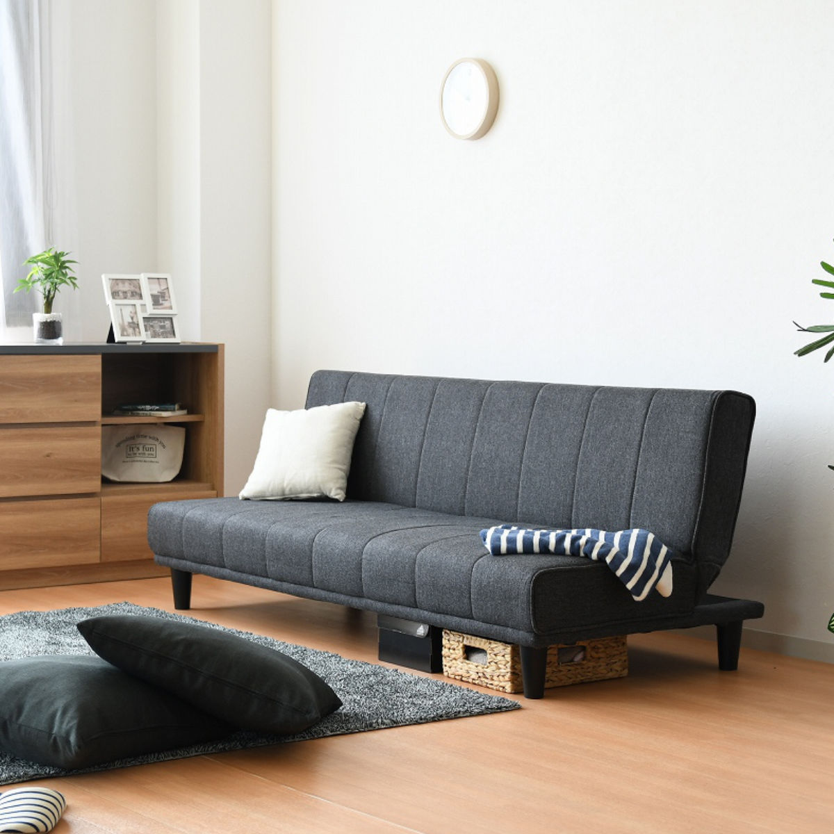 ソファベッド 幅180cm レイジ （ 3段階 リクライニング 肘なし