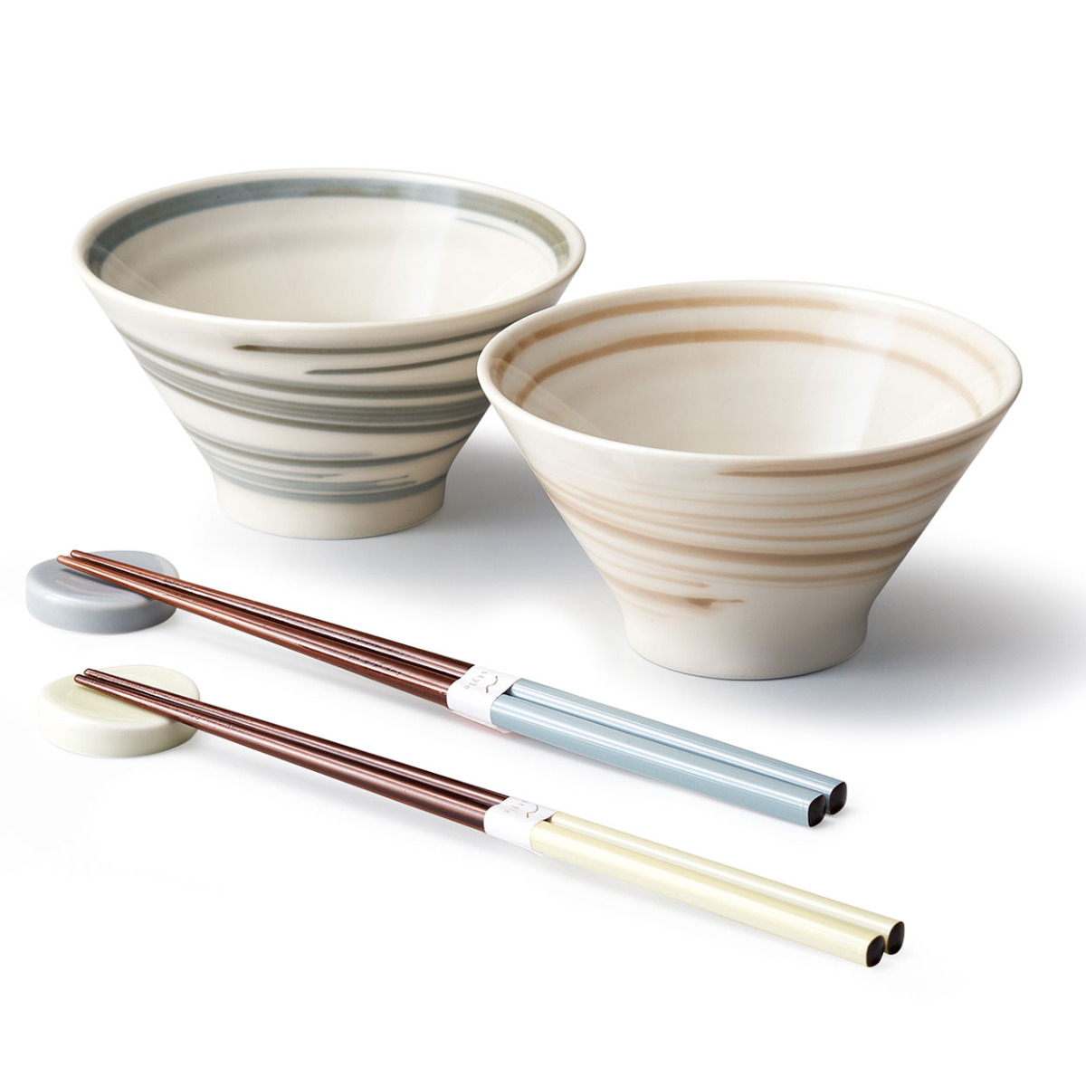 dショッピング |茶碗 箸 箸置き ペアセット スピラル 磁器 木製 （ 食