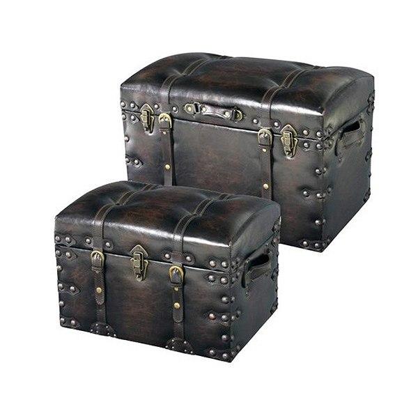 dショッピング |収納スツール 大小2個セット 宝箱 レザー調 （ 収納