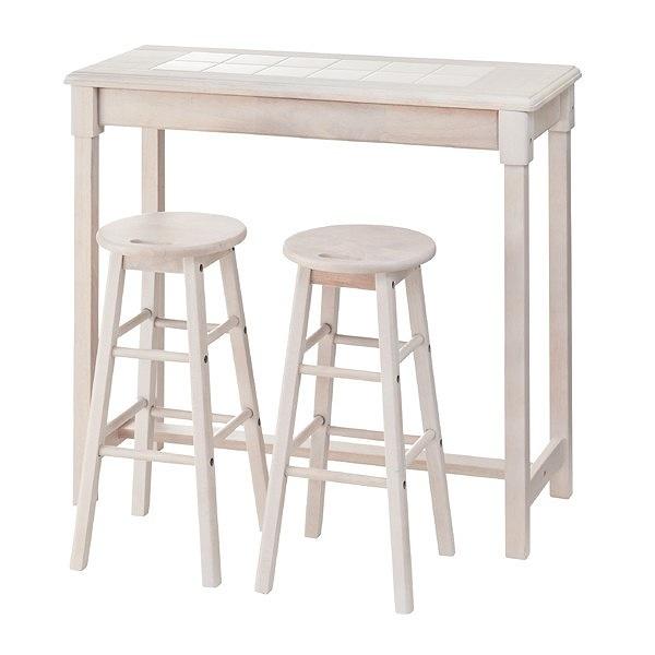 カウンターテーブル スツール 2脚セット タイルトップ フレンチ