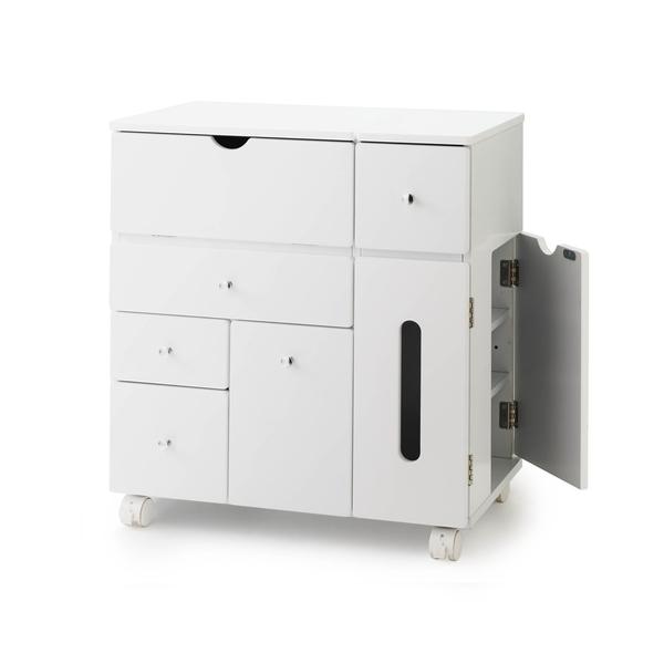 dショッピング |コスメワゴン 幅53cm メイクワゴン 収納 キャスター