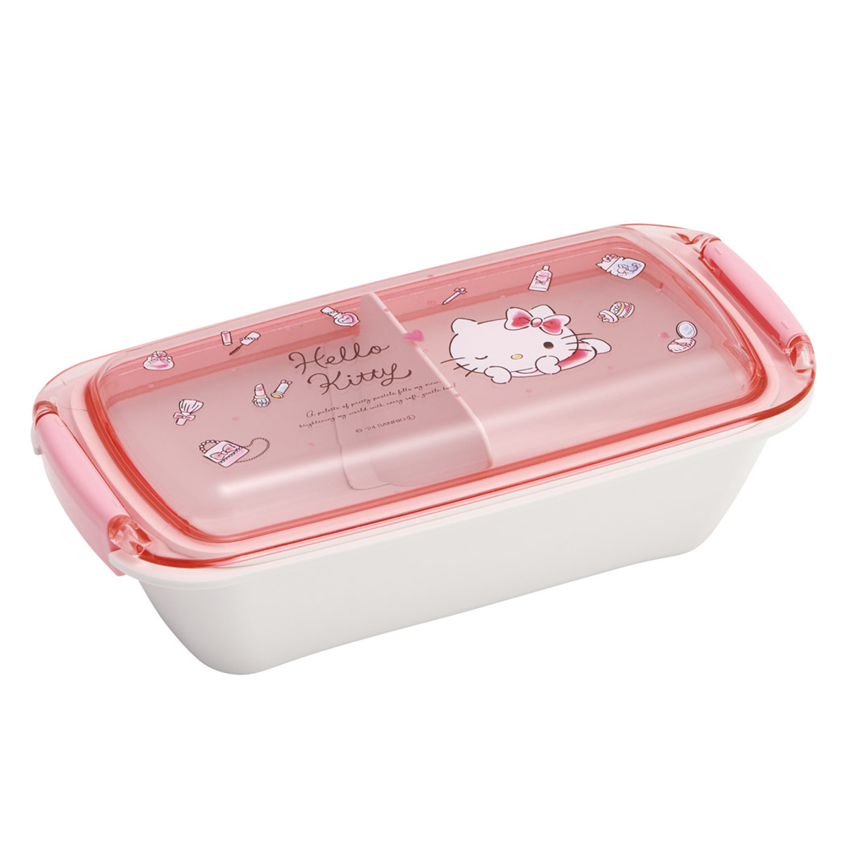 弁当箱 530ml ふわっとタイトランチボック キティ 水彩コスメ