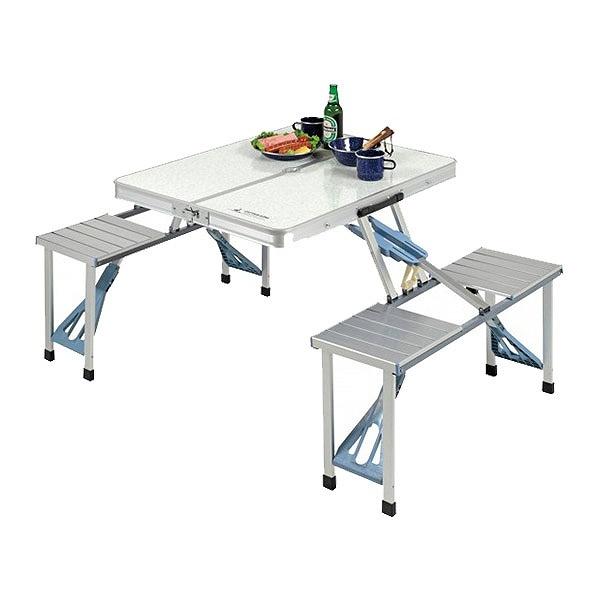 ピクニックテーブル アルミ製 4人用 テーブル・チェア一体型 折り畳み