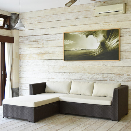 屋内外で利用可能なシンセティックラタンデイベットソファ /アジアン