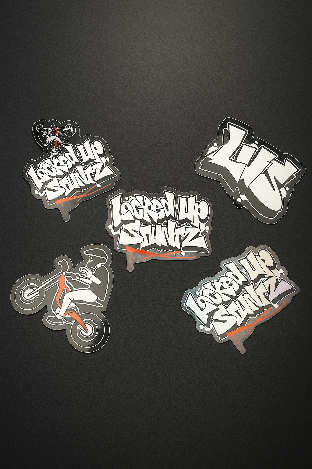 SLAP PACK (5) STICKERS – LockedUpStuntz