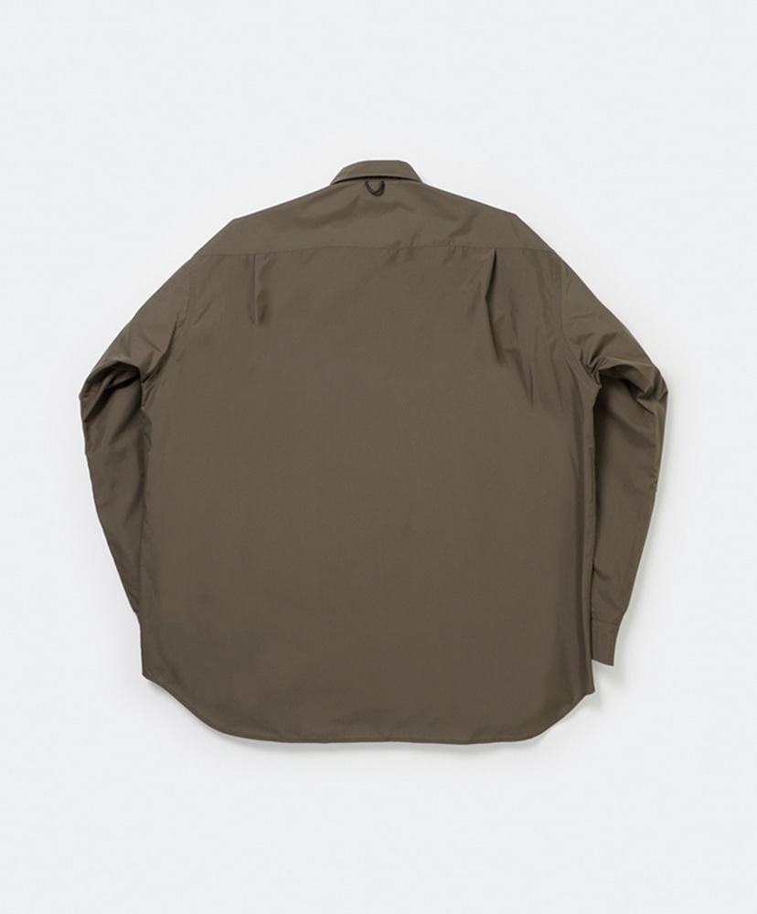 Tech Regular Collar Shirt L/S(L(MEN) Brown Khaki/ブラウンカーキ