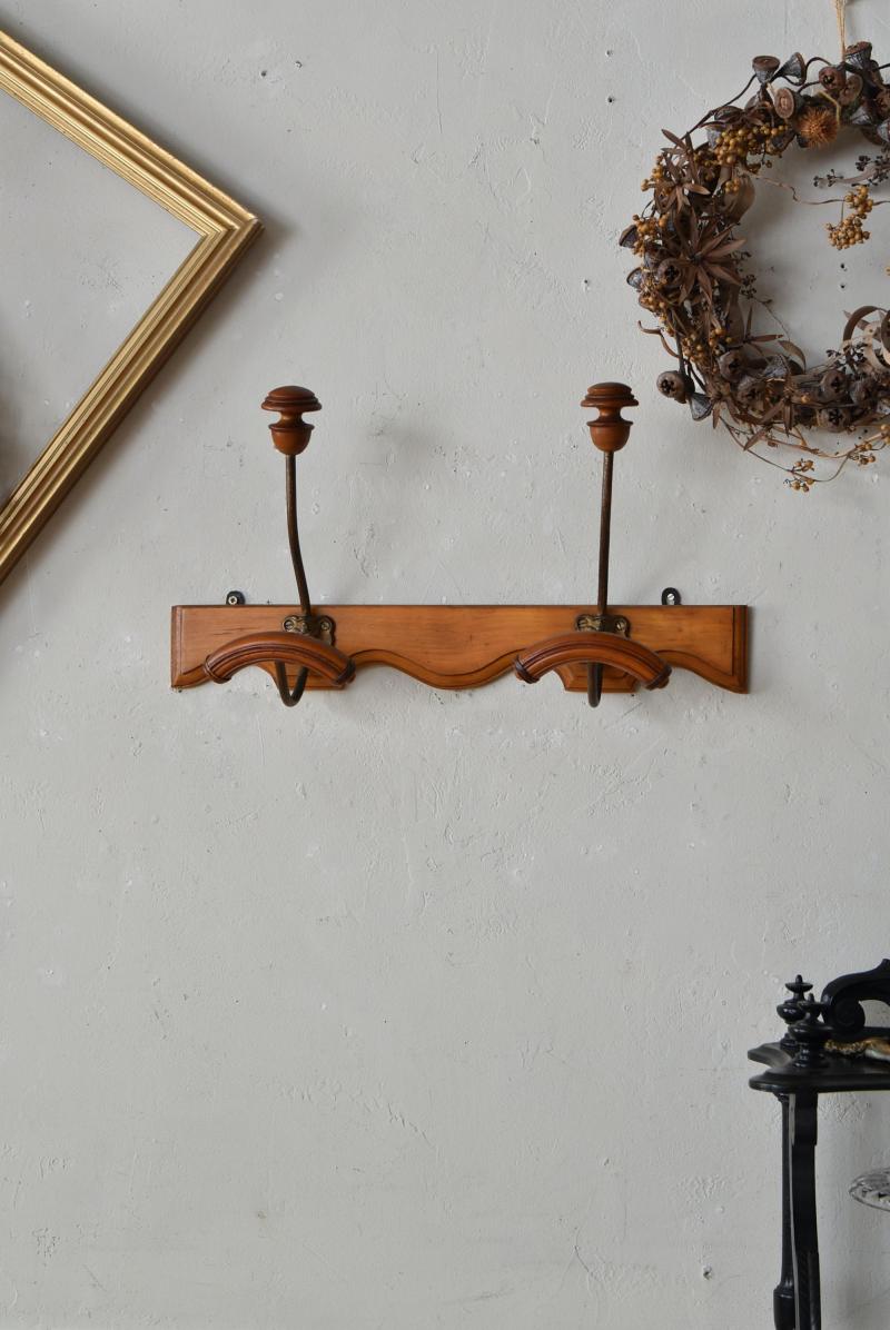 フランスアンティーク建具 2連フック.3 コートフック