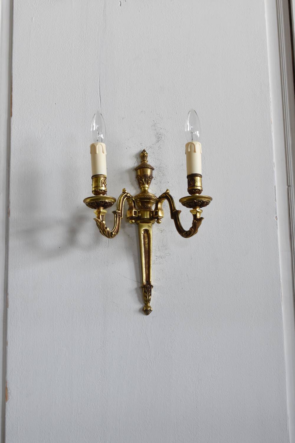 2灯ウォールランプ.22 フランスアンティーク照明 ブラケット ブロンズ