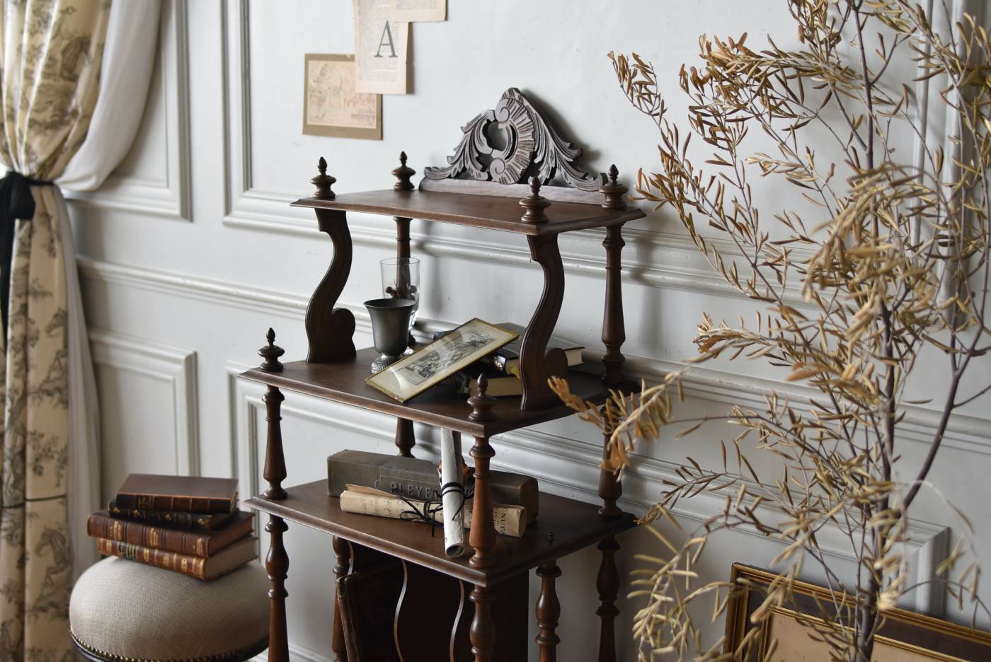 フランスアンティーク家具 ミュージックシェルフ クラシカルインテリア