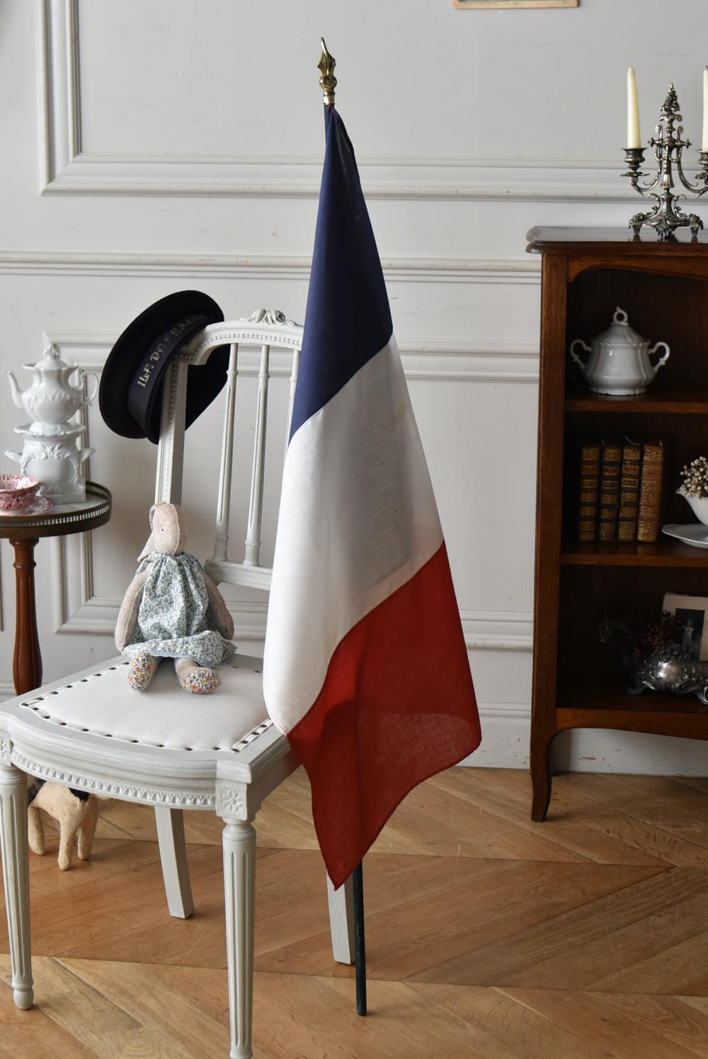 アンティークフラッグ.12 旗 フランス国旗 アンティークディスプレイ
