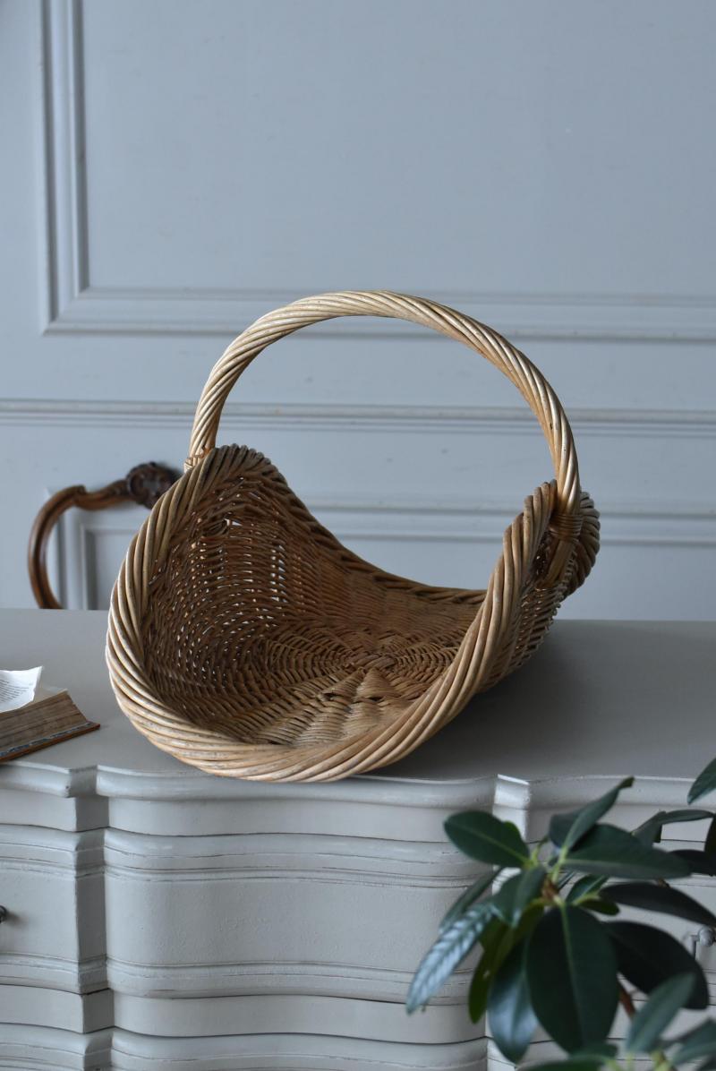 フラワーバスケット.6 籠 籐 フランスアンティーク家具 収納ボックス