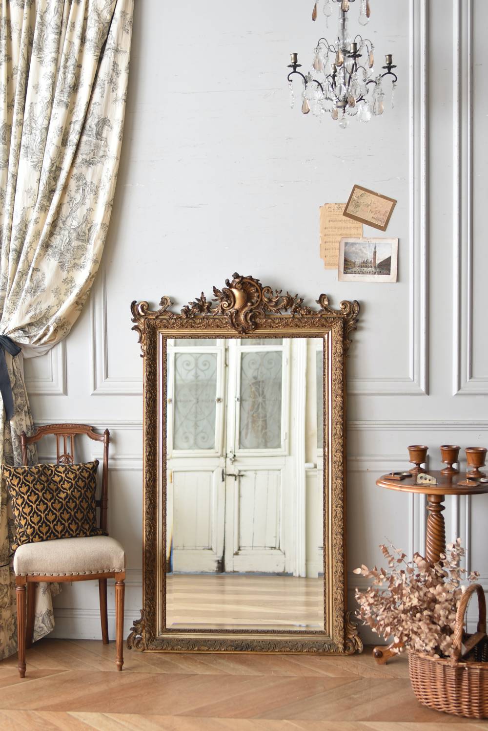 アンティークミラー.L9 フランスアンティーク家具 フレンチミラー 姿見