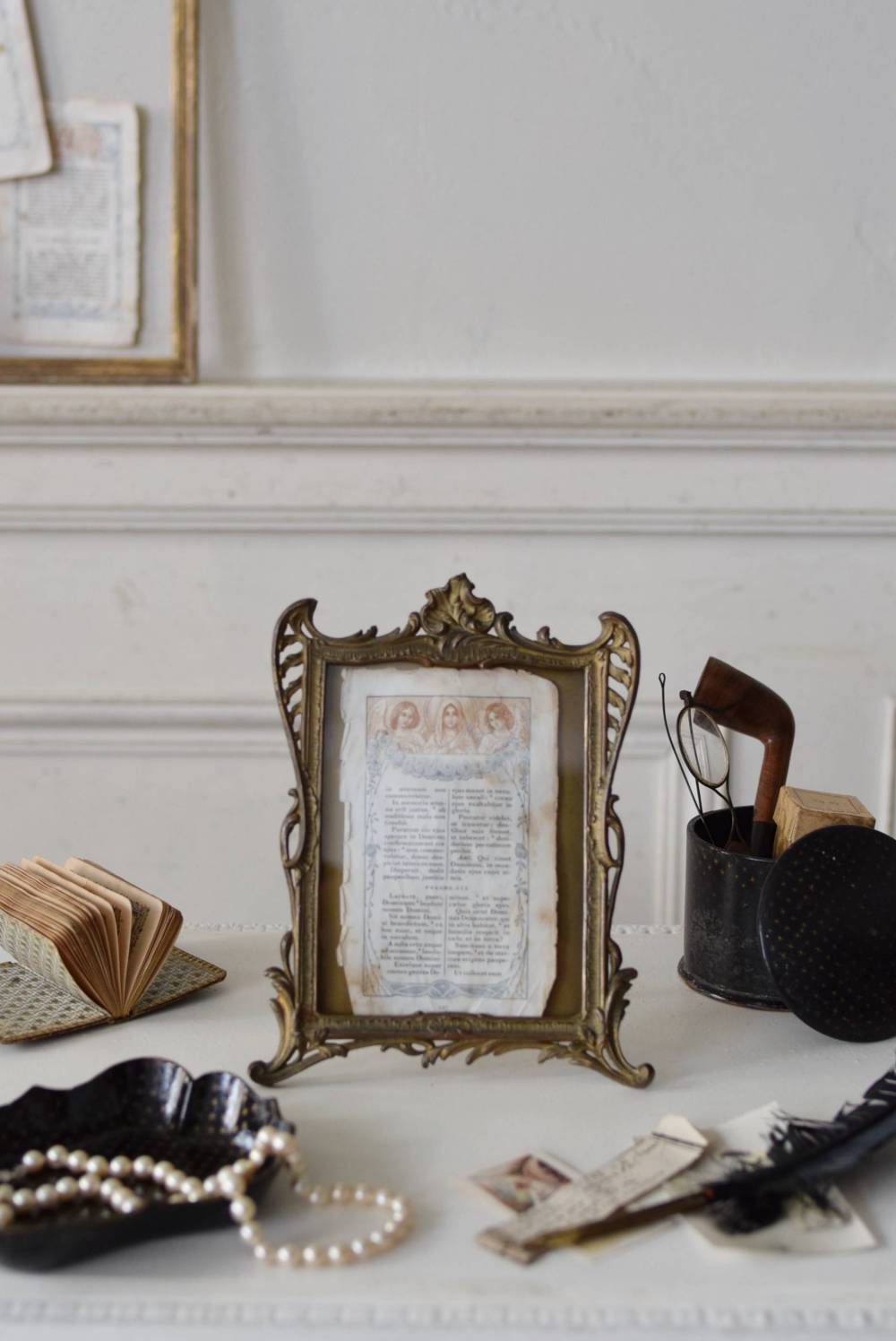 フォトフレーム.ブロンズ フランスアンティーク雑貨 写真立て 卓上