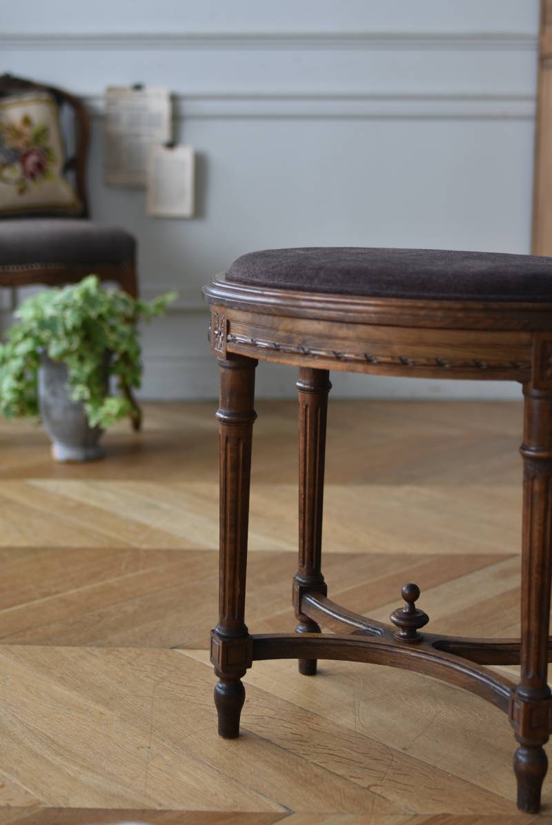 アンティークスツール.19 フランスアンティーク家具 小椅子 丸椅子