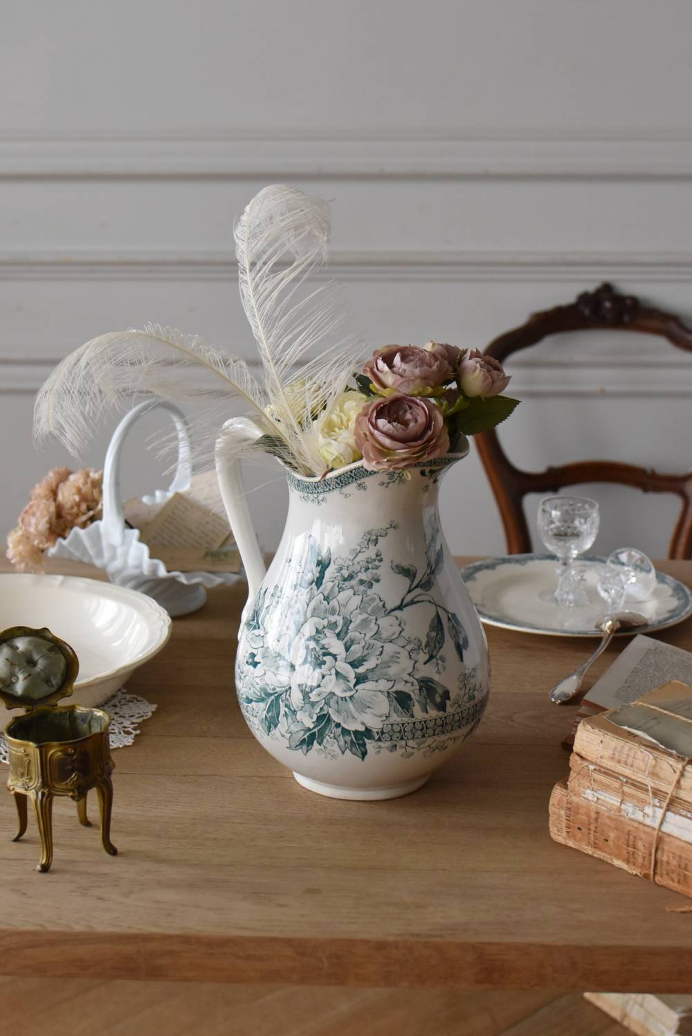 アンティークピシェ.GIEN フランスアンティーク雑貨 テールドフェール 陶器