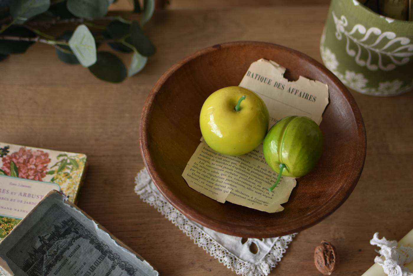 木製コンポート フランスヴィンテージ雑貨 ディスプレイ台 テーブル什器 器