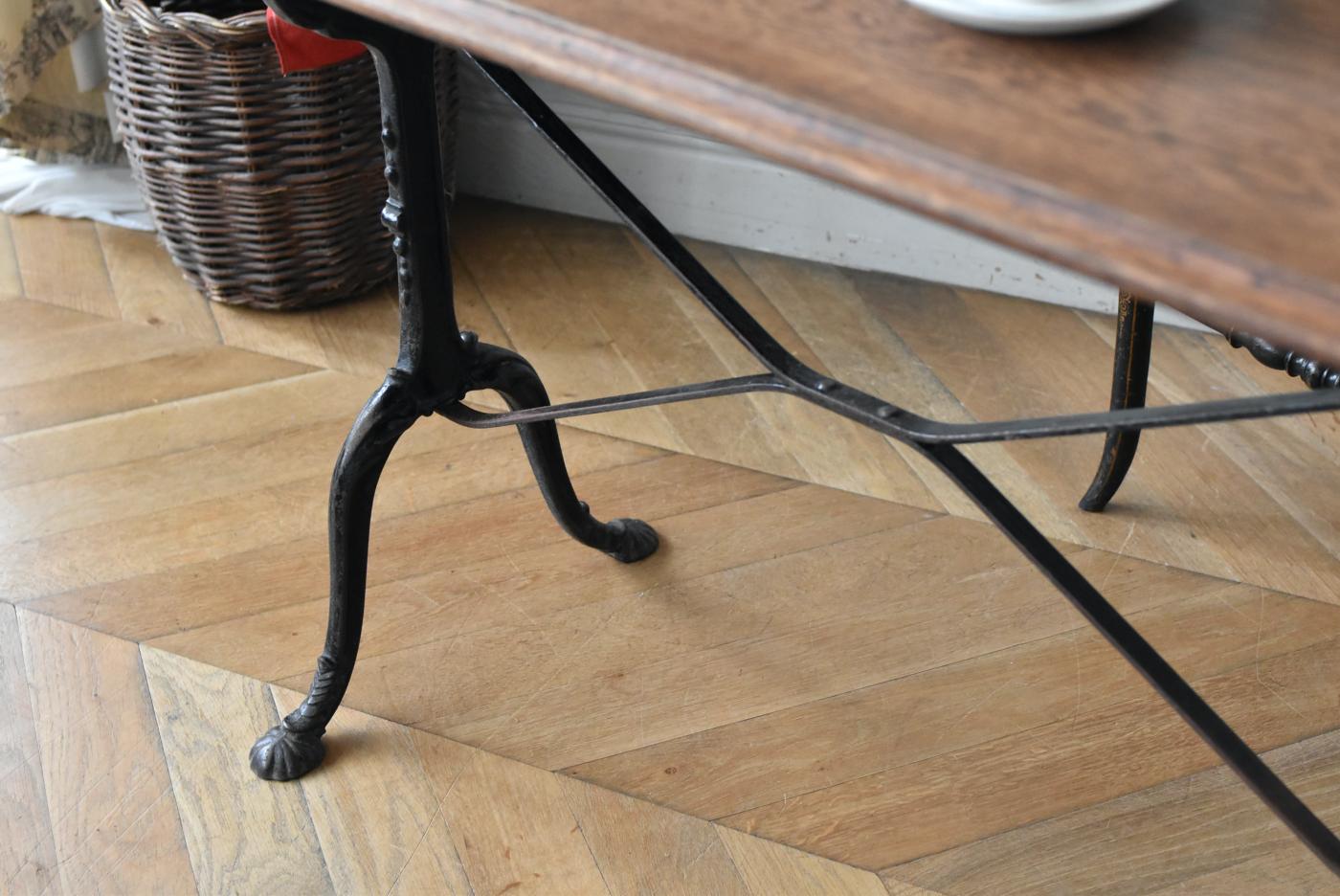 フランスアンティーク家具 鉄脚テーブル.25 ビストロテーブル デスク