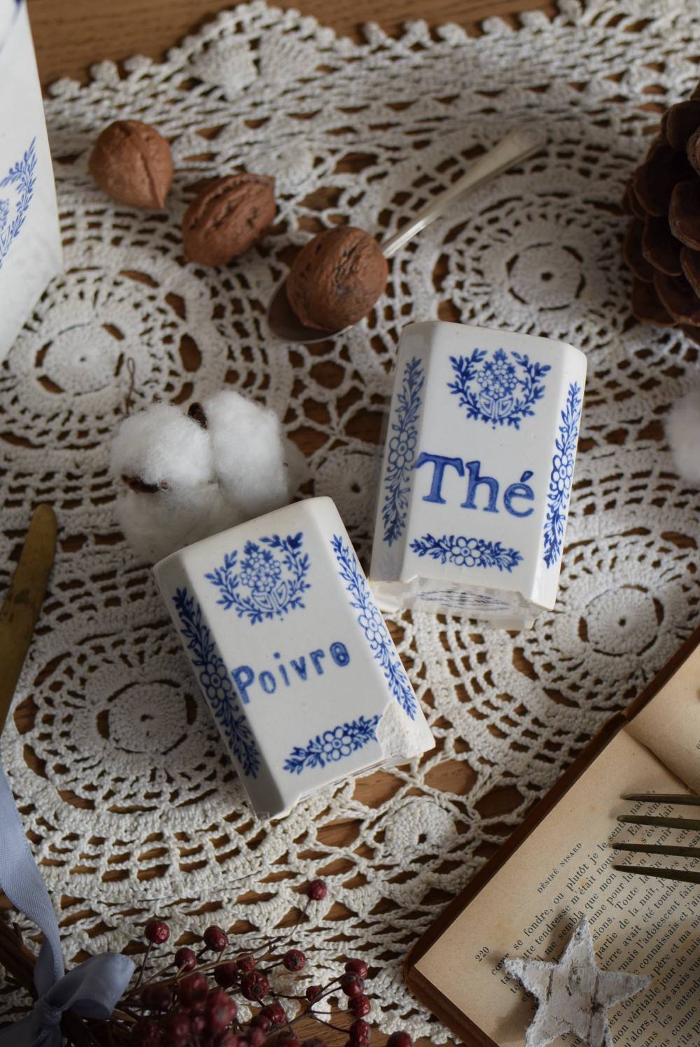 キャニスター2点セット フランスアンティーク雑貨 アンティーク陶器