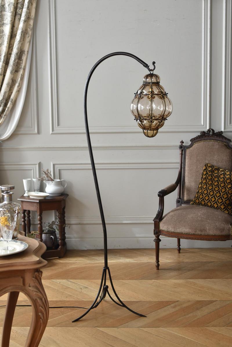 フランスアンティーク照明 フロアランプ.ムラーノガラス アンティーク