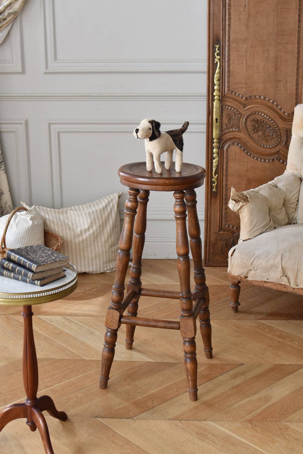 ハイスツール フランスアンティーク家具 アンティークフレンチチェア