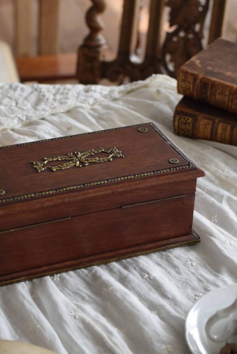 木製ジュエリーボックス.5 真鍮 フランスアンティーク雑貨 ディスプレイ