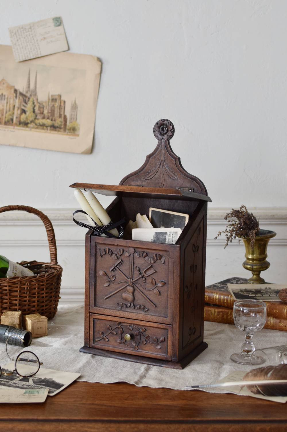 フランスアンティーク雑貨 アンティーク小物入れ.5 ディスプレイ 塩