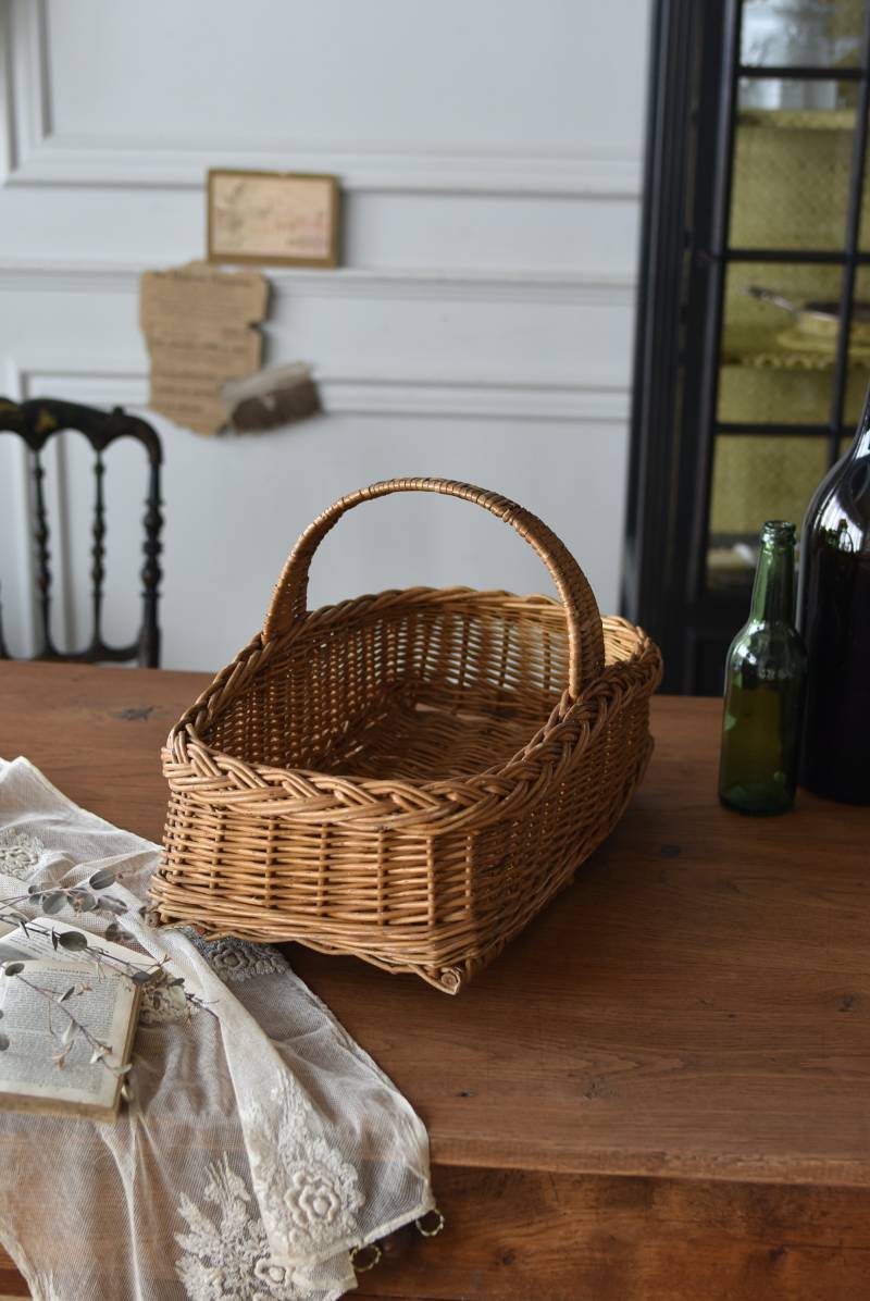 フレンチバスケット.4 フランス ヴィンテージ 籐籠