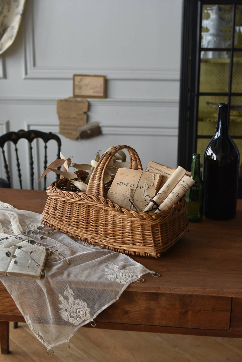 フレンチバスケット.4 フランス ヴィンテージ 籐籠