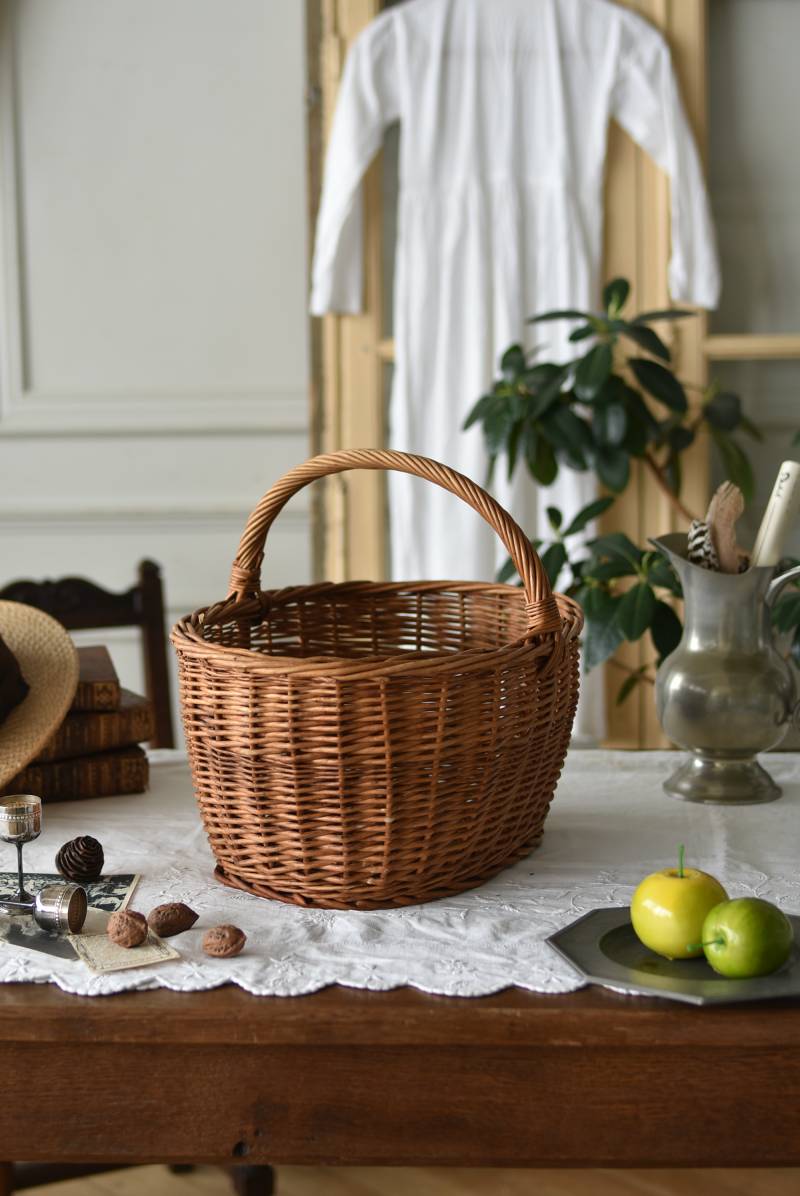 フレンチバスケット.12 フランスヴィンテージ雑貨 籐籠 ラタンかご