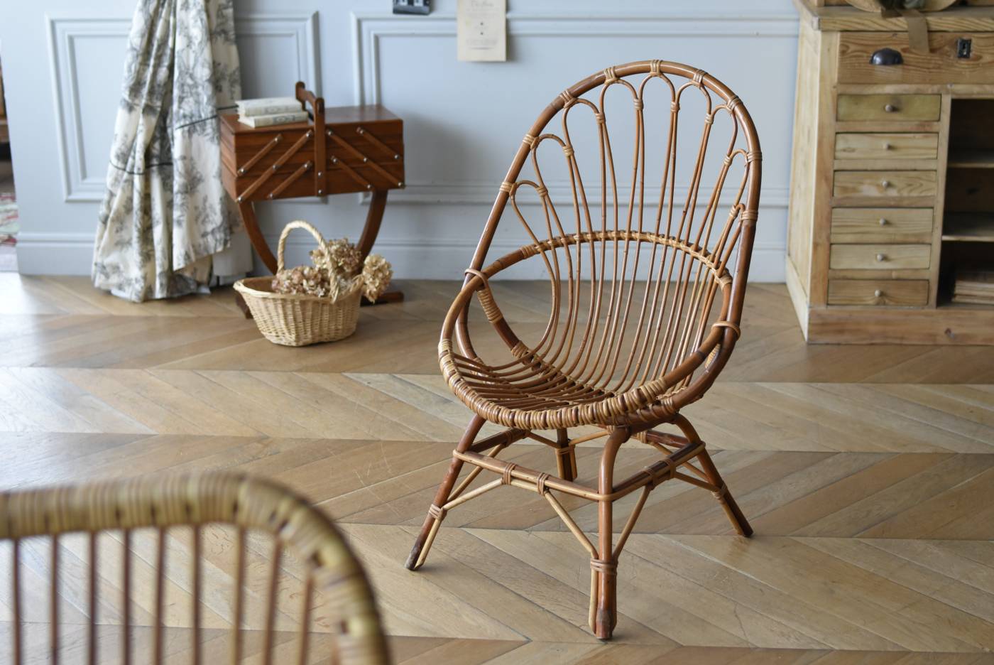 フランスヴィンテージ家具 ラタンチェア.8 ナチュラルインテリア