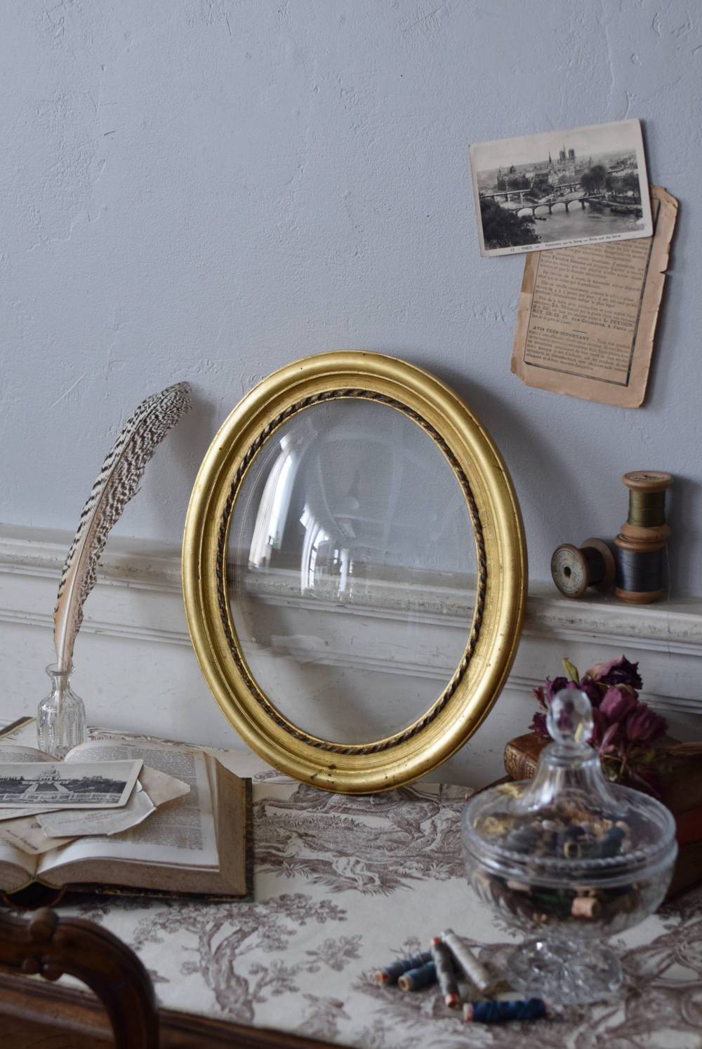 ガラスドームフレーム.G オーバルフレーム 額 アンティーク ガラスドーム