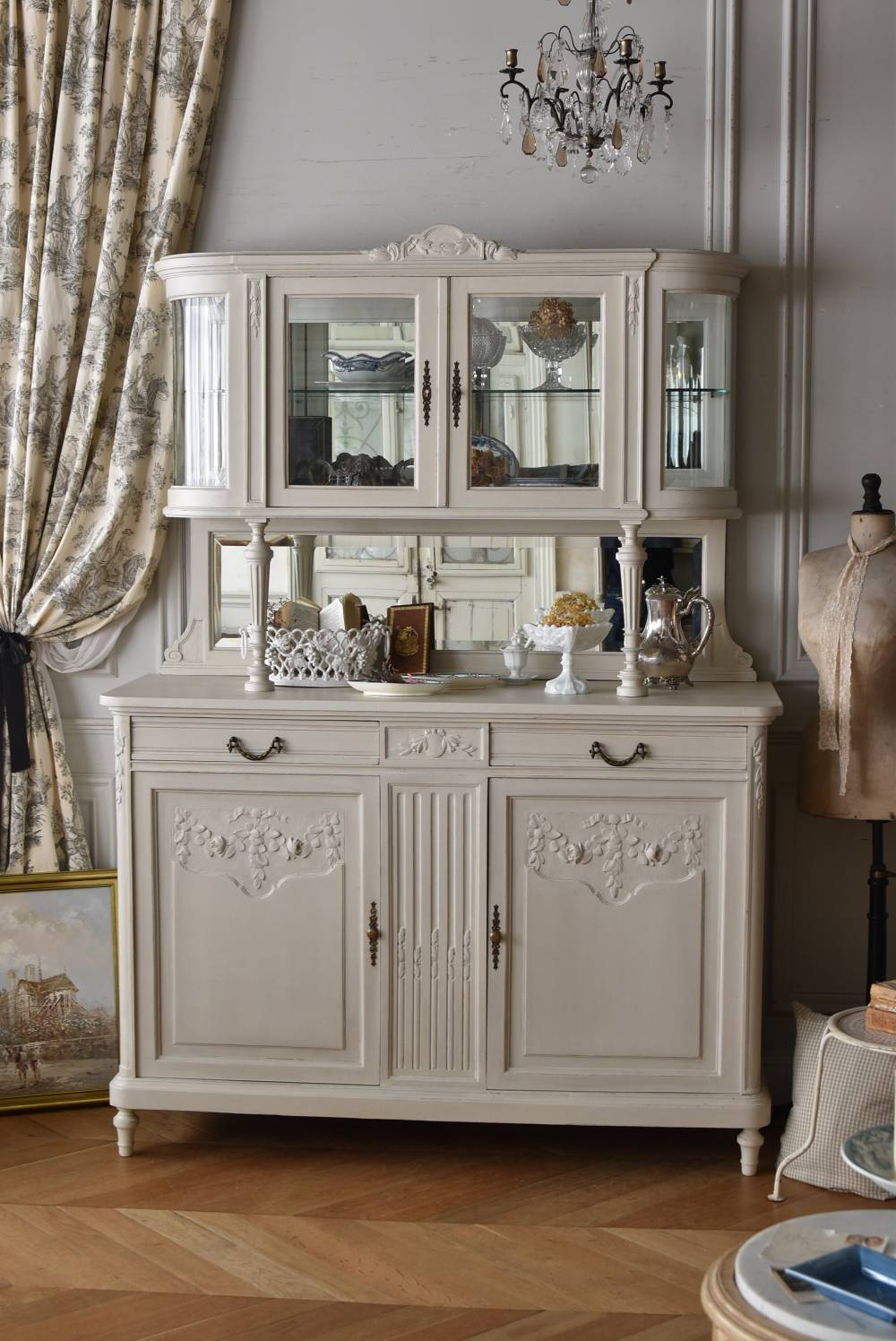 ミラー付きアンティークサイドボード.5 フランスアンティーク家具