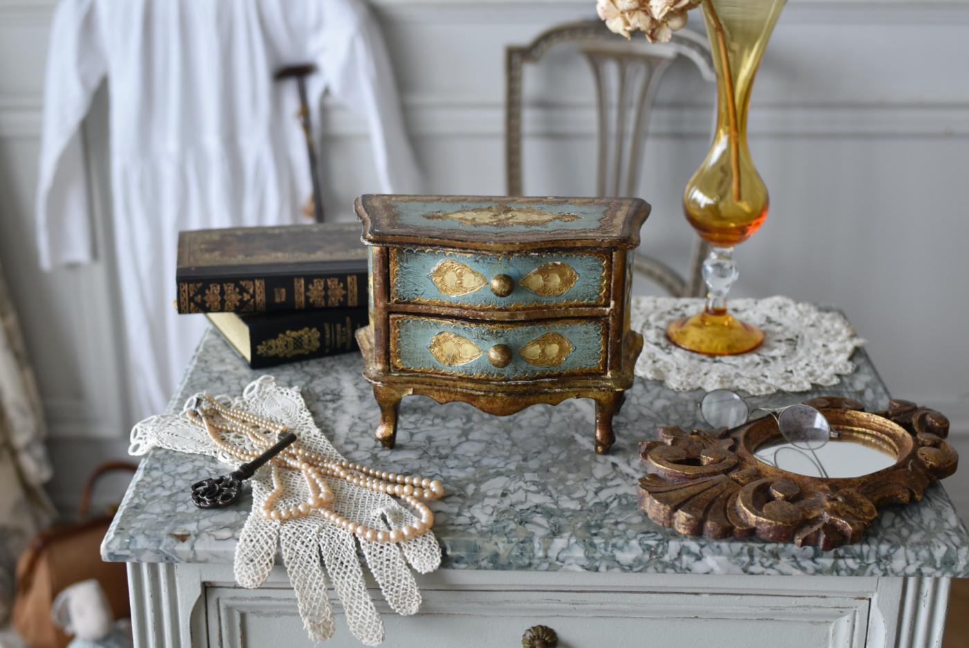 イタリアアンティーク雑貨 ミニチェスト ジュエリーボックス